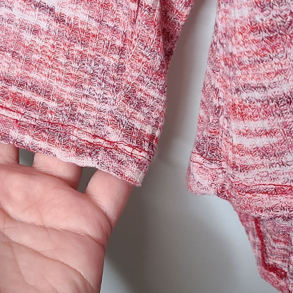 22W 24W Lane Bryant Pink Hoodie Tie-Hem Ribbed - Picture 7 of 8